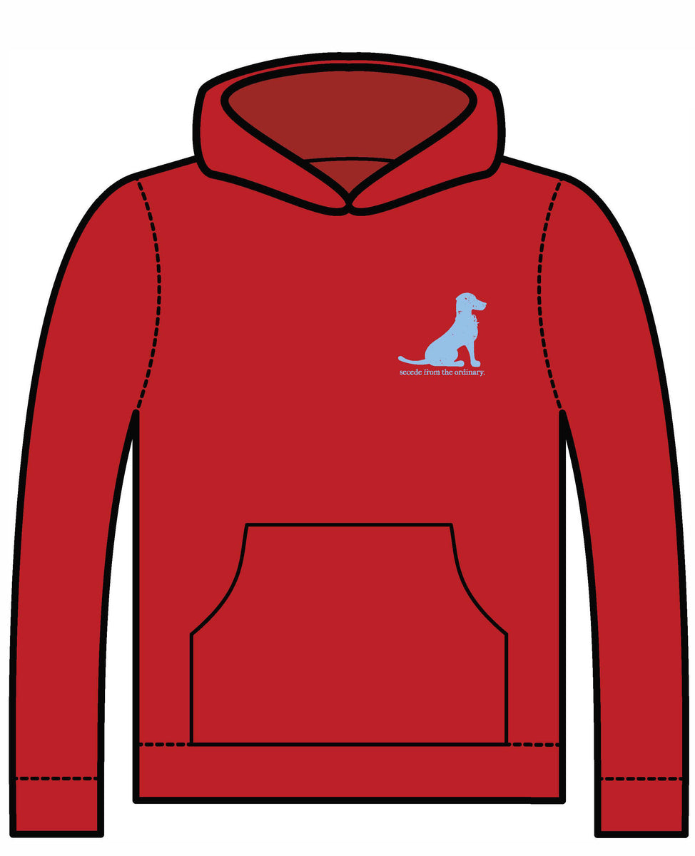 Light blue best sale and red hoodie