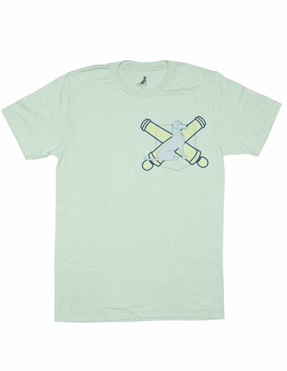 BLUE LACY POCKET TEE