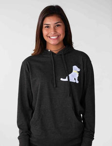 BLUE LACY APPLIQUE HOODIE TEE