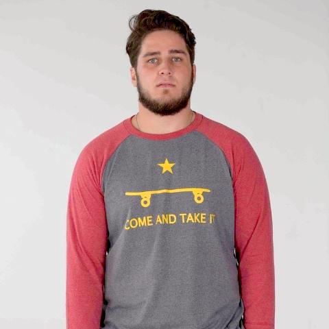 COME AND TAKE IT SKATE RAGLAN SLEEVE TEE